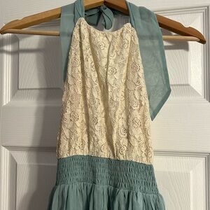 Absolutely beautiful dreamy cream and turquoise dress, never worn